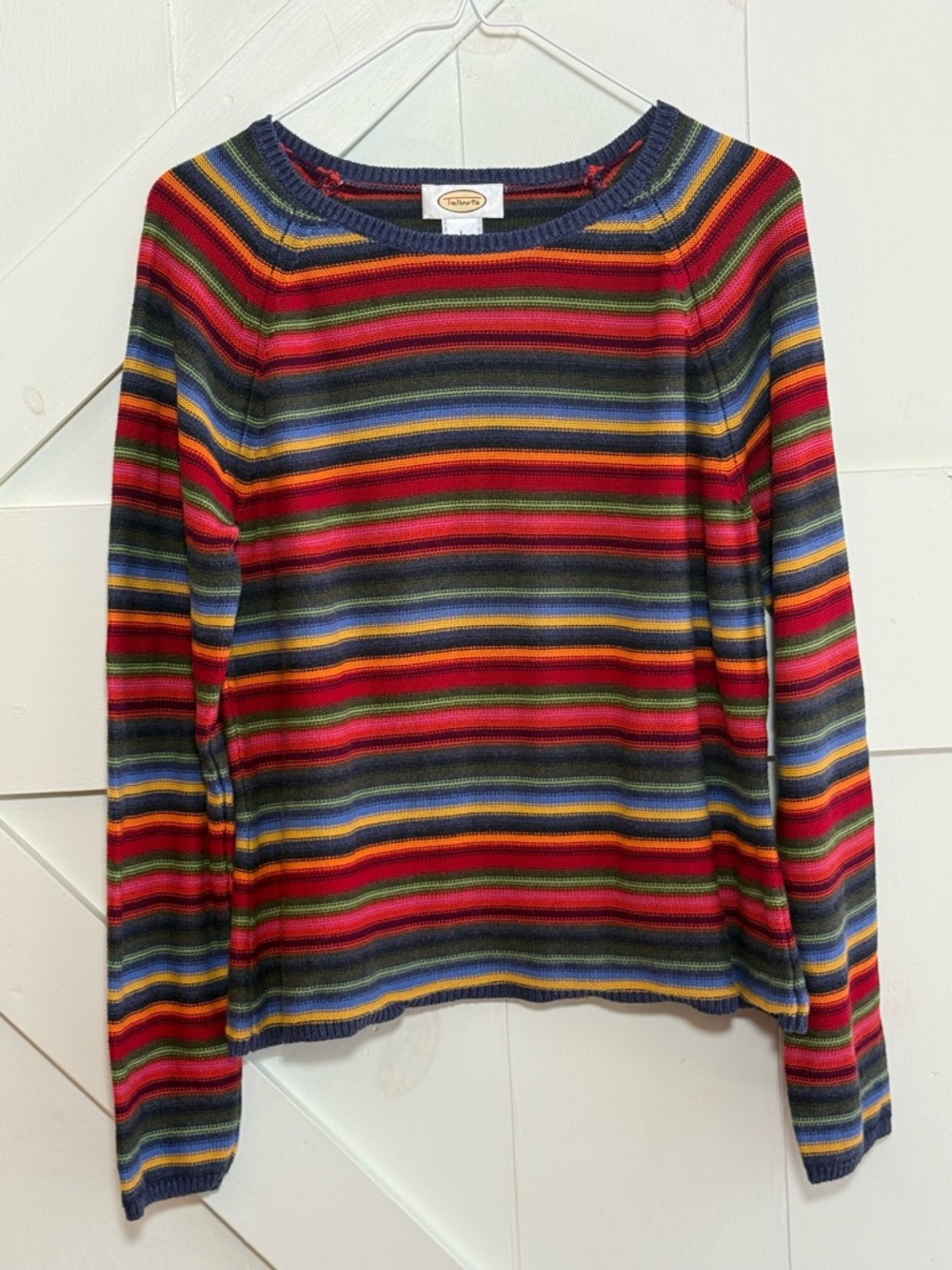 Talbots Multicolor Striped Crewneck Sweater Size Large - Picture 2 of 10